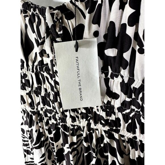 Faithfull The Brand X Revolve Amika Mini Dress, Sidra Floral Print Ecru, US 4/S - Picture 6 of 10